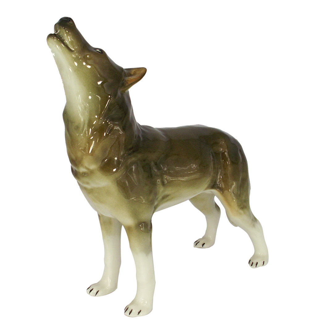 porcelain wolf figurine